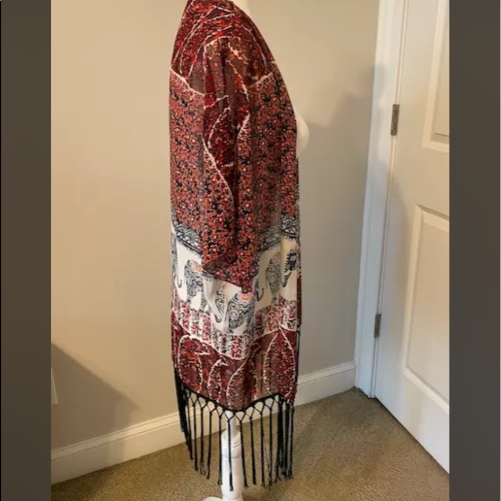 Women’s kimono size small black tassels